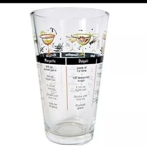 Black Kitchen Cocktail Shaker with Tapered Design and Printed cocktail recipes